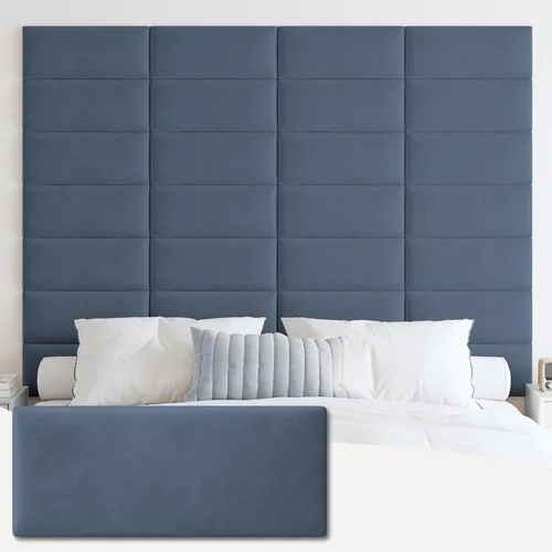 Miniatura 24 de IFNOW Cabecera tapizada para montar en la pared, paneles de pared 3D insonorizados, cabecero autoadhesivo para tamaño Queen, decoración del hogar