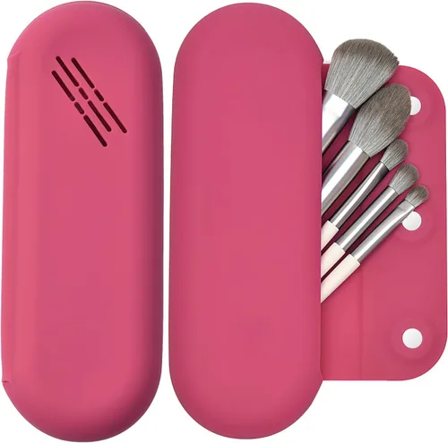 Miniatura 10 de Soporte para brochas de maquillaje, cierre magnético, organizador de brochas de maquillaje, bolsa de maquillaje de silicona, artículos esenciales