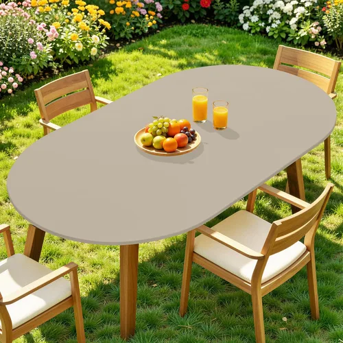 Miniatura 40 de Moosfor Mantel redondo de elastano, elástico ajustable impermeable para mesas de 18 a 24 pulgadas, mantel de picnic elástico lavable para Azul