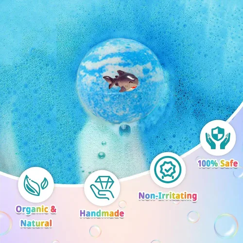 Miniatura 6 de Set de regalo de bomba de baño con sorpresa en el interior, paquete de 20 bombas de baño orgánicas para niños, bolas gaseosas hechas a mano seguras