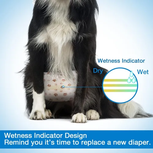 Miniatura 4 de Pañales desechables para perros machos Pet Soft - Envolturas masculinas desechables con indicador de humedad, pañales para perros súper absorbentes