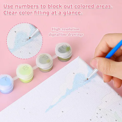Miniatura 5 de hkejoi Kit de pintura de fútbol por números para niños, pintura de fútbol por números para niños, enmarcado y caballete, pintura por números