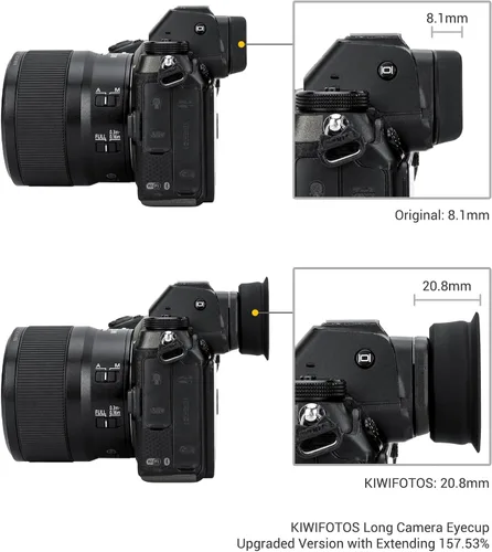 Miniatura 4 de Ojo de goma de silicona suave mejorado para Nikon Z6 III Z5 II Z7 II Z6 II Z7 Z6 Z5, cubierta de protección para visor con ojo de goma redondo