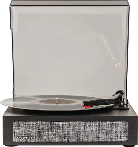 Crosley CR6042A-BK Scout - Tocadiscos Bluetooth de 3 velocidades con altavoces integrados, color negro