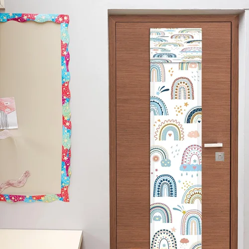Miniatura 4 de Leinuosen 2 piezas cortinas cubiertas para puerta y ventana de aula, cortinas opacas de bloqueo para puertas de vidrio, cobertura de ventanas