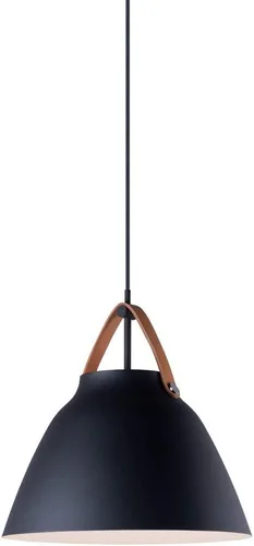 Miniatura 6 de Maxim 11356TNBK - Lámpara de techo colgante escandinava de metal, 1 luz de 60 vatios, 15 pulgadas de alto x 14 pulgadas de ancho, cuero