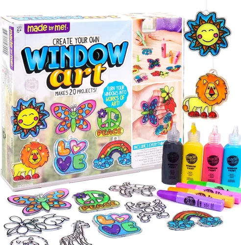 Made By Me Crea tu propio arte de ventana, pinta tus propios atrapasueños, idea de manualidades DIY, kits de manualidades para niños, manualidades