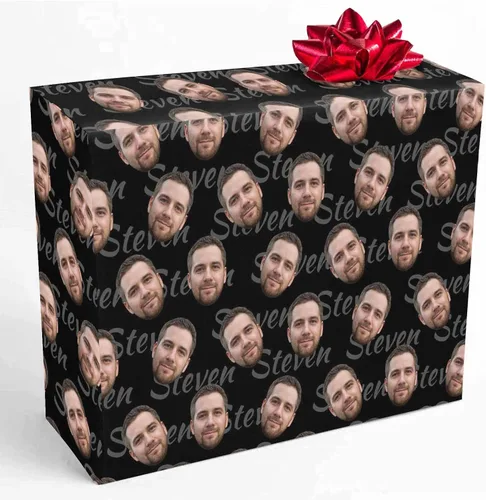Miniatura 5 de M YESCUSTOM Papel de regalo con fotos personalizadas, papel de regalo para el Día de la Madre, Día del Padre, cumpleaños, Navidad