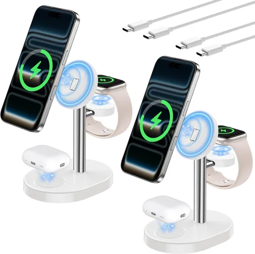 Miniatura 15 de Hevanto 25W 3 in 1 Super Fast Charging Station for Apple MagSafe Charger, Wireless Magnetic Mag-Safe Charger Stand for iPhone 17 16 15 14 13 12
