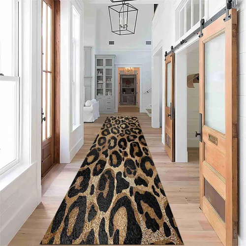 Miniatura 37 de Alfombra de pasillo con estampado de tigre, 2 x 10 pies, alfombra de rayas con estampado de piel de animal, alfombra interior a rayas blancas y 5