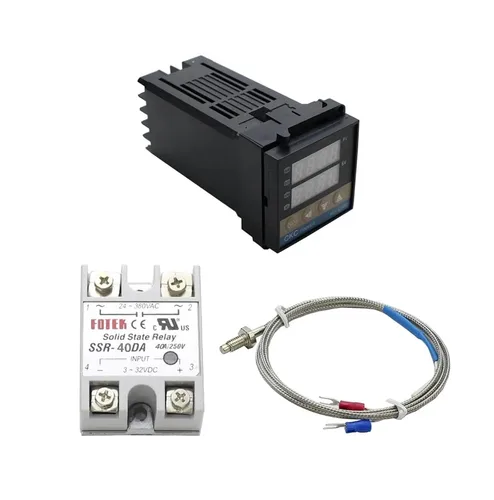 Miniatura 9 de REX-C100 Digital RKC PID Termostato Controlador de Temperatura Digital REX-C100/40A SSR Relé/K Termostato Sonda de Termostato Disipador de Calor