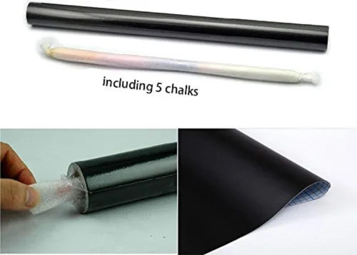 Miniatura 5 de 2 rollos de calcomanías de pizarra para pared, papel tapiz de 18 x 79 pulgadas, papel de contacto para despegar y pegar, adhesivo de bricolaje