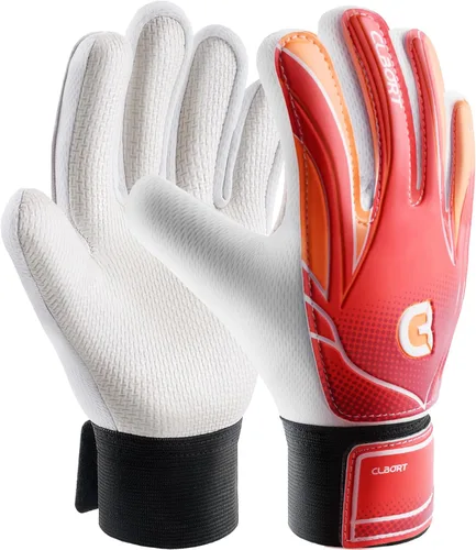 Guantes de portero de fútbol para jóvenes y niños, guantes de portero con palmas de súper agarre, guantes de fútbol antideslizantes, protección Rojo