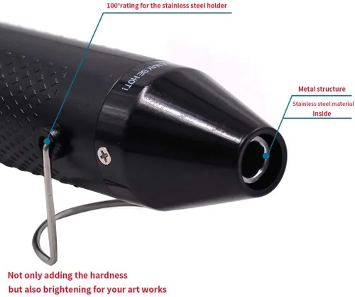 Miniatura 3 de mofa Pluma de Calor para Repujado, Mini Pistola de Calor, Herramientas de Pluma de Aire Caliente, Pluma Termorretráctil con Soporte Para Bricolaje