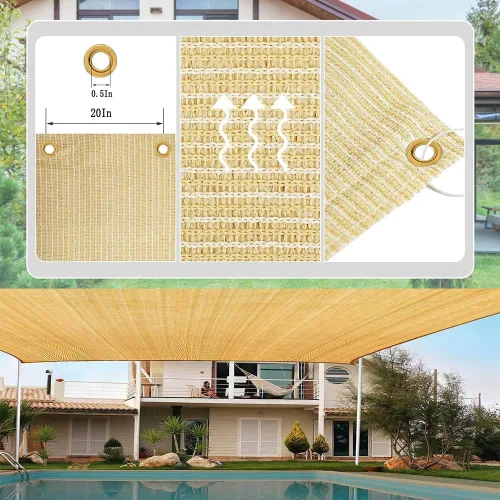 Miniatura 5 de Tela para Sombra 90% 6x6 Pies de Malla para Sombra y Red de Cobertura para Pérgola, Jardín, Exterior, Patio, Terraza, Traspatio