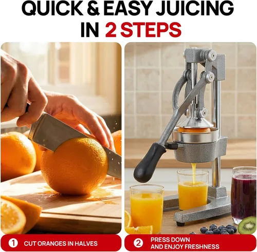 Miniatura 5 de Exprimidor de cítricos de hierro fundido de cocina, exprimidor manual de naranja, exprimidor de encimera resistente para limón, naranja, fácil
