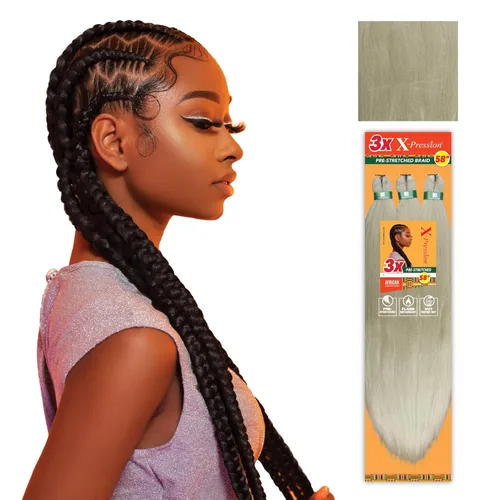 Miniatura 10 de Sensationnel X-Pression - Trenzas prestiradas, 3 unidades, 58 pulgadas, paquete de 1 unidad, 1B