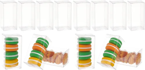 Miniatura 9 de BENECREAT 30 cajas de regalo transparentes de 6 x 2 x 2 pulgadas, cajas de embalaje de regalo para bodas y postres