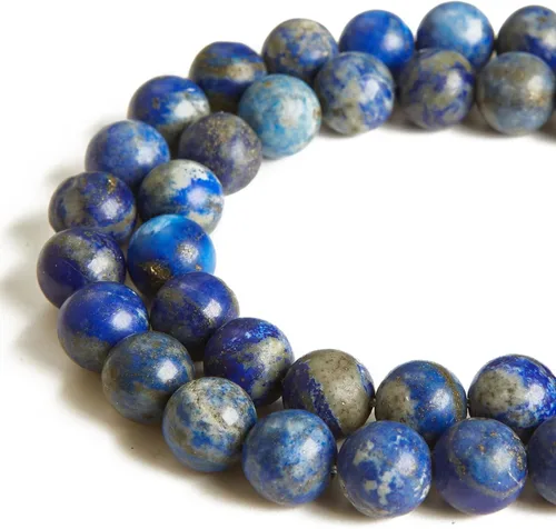 Miniatura 17 de 45 cuentas de jade azul y blanco de 0.315 pulgadas, cuentas de piedras preciosas naturales redondas sueltas para hacer joyas Jade blanco azul