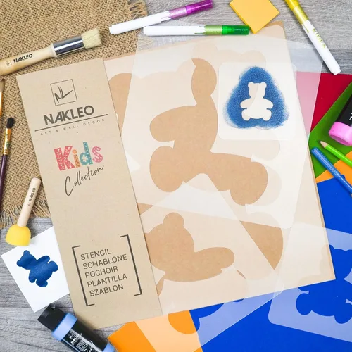 Miniatura 2 de NAKLEO Juego de plantillas de pintura para cuarto de bebé, 5 plantillas de 3.5 a 13.4 pulgadas, plantillas de peluche de oso de peluche, plantillas