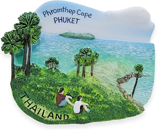 Miniatura 6 de WitnyStore Pequeño imán para nevera de Tailandia de 2 pulgadas de Isla Phi Phi en Krabi – Resina hecha a mano en miniatura 3D del sudeste asiático