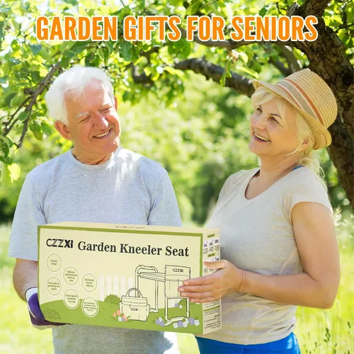 Miniatura 2 de CZZXI Rodillero y asiento de jardín, almohadilla de rodillas más ancha y gruesa, taburete de jardinería resistente con bolsa de herramientas