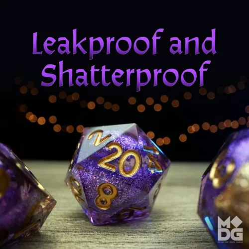 Miniatura 3 de FanRoll de Metallic Dice Games Aether - Juego de dados DND de núcleo líquido de elixir abstracto, juego de rol para Dungeons and Dragons
