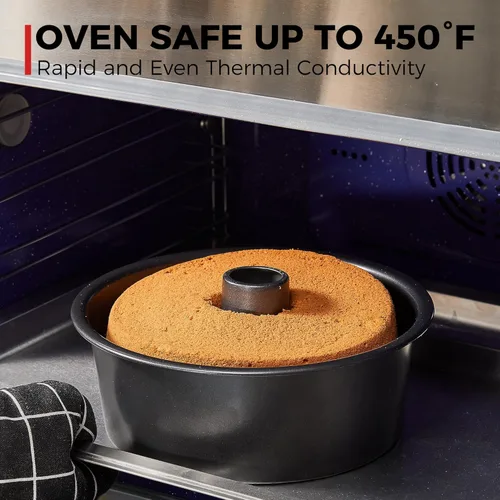 Miniatura 6 de HONGBAKE Molde para Angel Food Cake con Fondo Extraíble, Molde de Tubo de 10 Pulgadas, Moldes Antiadherentes para Pound Cake para Hornear, Molde