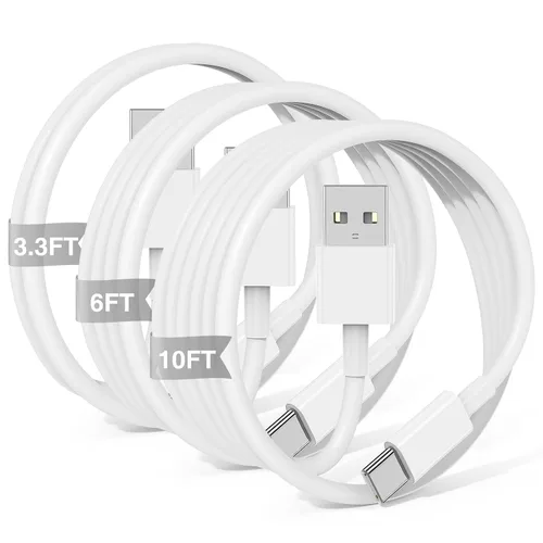 Miniatura 11 de Cable Carplay de coche para iPhone 17 16 15 Pro Plus Pro Max Air, paquete de 3 [3.3 pies + 3.3 pies + 6 pies] USB A a USB C cable para iPhone 17 16