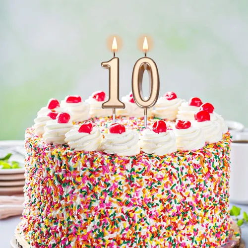 Miniatura 4 de 10 Velas de Cumpleaños Número de Pastel, Velas de Números del 10, Decoración Feliz de Pastel, para Boda, Aniversario, Celebración, Adorno de Fiesta