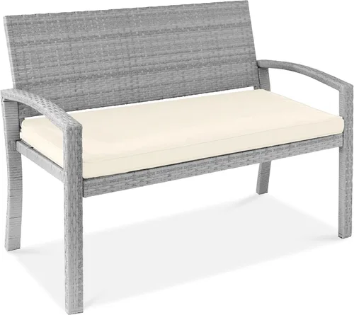 Miniatura 14 de Best Choice Products Banco Exterior de Mimbre para 2 Personas, Bancos de Jardín y Patio, Mobiliario de Exterior para Patio Trasero, Porche con Cojín