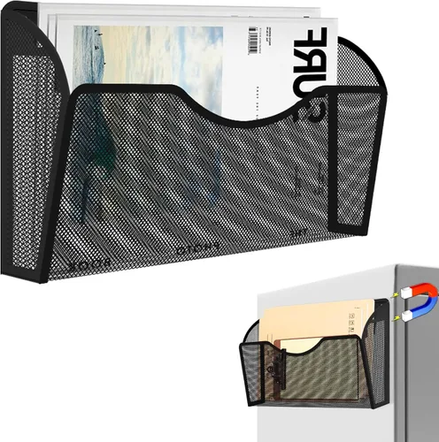 Soporte magnético para archivos, organizador de carpetas de archivos, 1 bolsillos, estante de revistas colgante de oficina para archivadores,