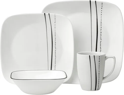 Miniatura 9 de Corelle juego de vajilla cuadrada/redonda de 16 piezas, Splendor, Esplendor