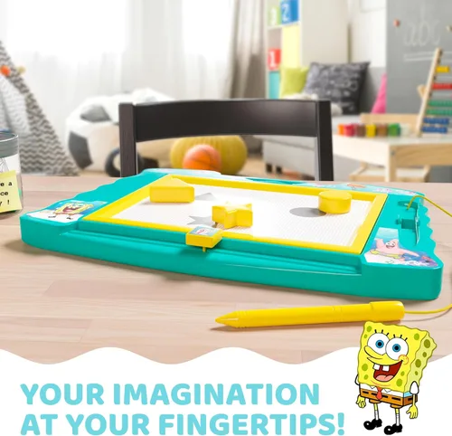 Miniatura 8 de Pizarra magnética de dibujo de Bob Esponja con lápiz óptico y 3 sellos, para niños o niñas