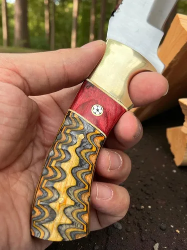 Miniatura 6 de Poshland Cuchillos de acero de Damasco hechos a mano de edición limitada y personalizados, variedad de tamaños y diseños de mango TR- 2169 D2 Acero