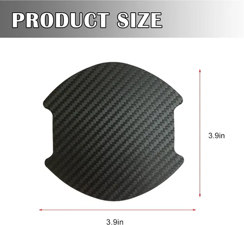 Miniatura 2 de kingsea 4 protectores de arañazos para manija de puerta de automóvil, textura magnética extraíble de fibra de carbono 3D, textura de fibra