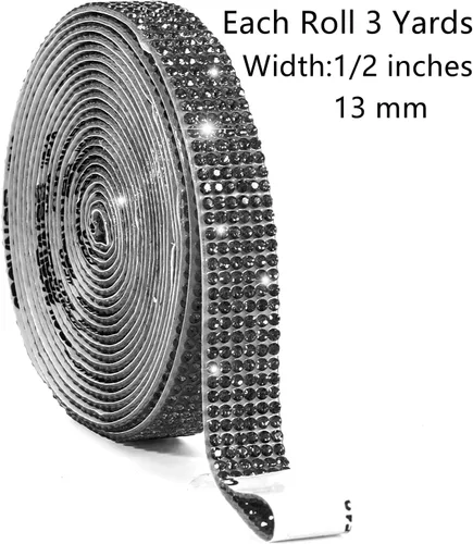 Miniatura 7 de Cinta de cristal autoadhesiva, calcomanías de diamantes de imitación para envoltura de regalos, manualidades, proyectos de decoración, bodas
