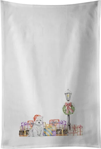 Miniatura 9 de Caroline's Treasures CK8100WTKT - Juego de 2 toallas de cocina con diseño de bulldog francés con diseño de país de las maravillas navideñas
