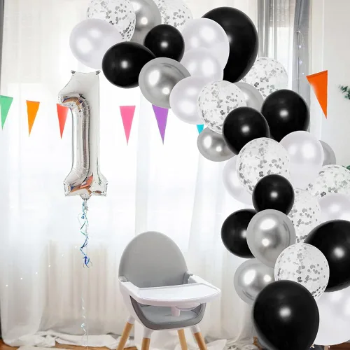 Miniatura 7 de Globos de látex negro de 12 pulgadas, 60 globos gruesos para decoraciones de fiestas (12 pulgadas negro)