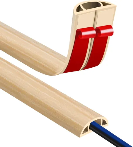 Miniatura 27 de JAHOMFAI Cubierta para cables de piso 1m de largo, cubiertas para cables en el suelo para proteger los cables y prevenir riesgos de caídas, fácil