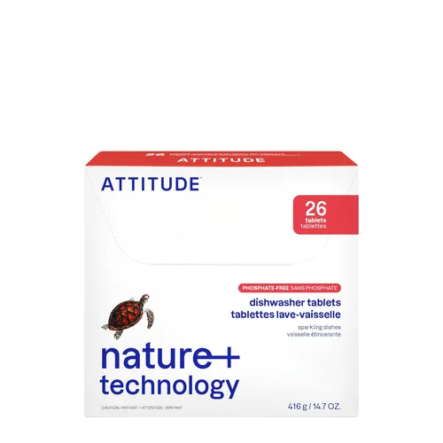 Miniatura 8 de Pastillas para Lavavajillas ATTITUDE, Fórmula Efectiva a Base de Plantas y Minerales Soluble en Agua, Libre de Fosfatos, Vegana y Sin Crueldad, Sin