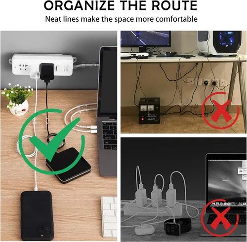 Miniatura 5 de Soporte de alambre autoadhesivo (40 unidades), clips adhesivos para cables, clips de cable, soportes de cables, clips de organización de cables