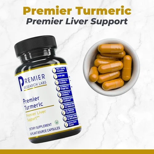 Miniatura 2 de Premier Research Labs Premier Cápsulas de cúrcuma - Suplemento de curcumina de cúrcuma, soporte hepático, 500 mg de cúrcuma por cápsula - 60