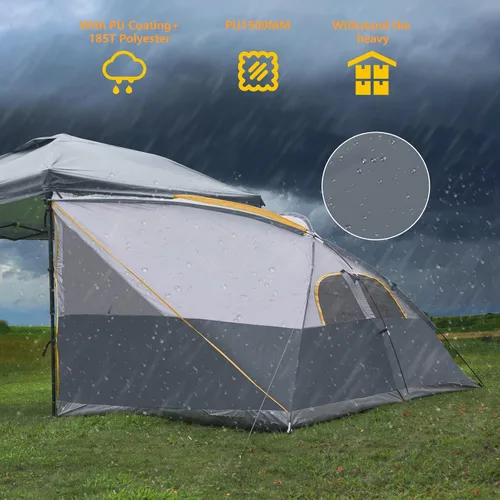 Miniatura 3 de UNP Cubo de Camping Carpa Lateral Emergente para Toldos de 10' x 10', Carpa de Fácil Instalación, Gazebo Gris (Toldo/REFUGIO NO Incluido)