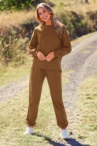 Miniatura 35 de Prettygarden - Conjunto de pijama de dos piezas para mujer, diseño de teñido anudado, sudadera informal de manga larga con pantalones largos, ropa