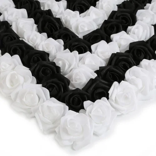 Miniatura 24 de Rosas artificiales, 200 piezas de cabezas de flores de rosas artificiales para manualidades, rosas de espuma de 1.97 pulgadas, cabezas de rosas Rosa