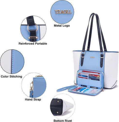Miniatura 7 de YZAOLL Monederos para mujer, de piel sintética, tamaño mediano, grande, bolso de hombro, bolso de mano