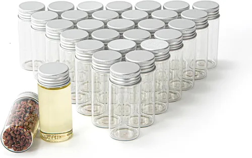 Miniatura 12 de Viales de vidrio de 80 ml, 14 piezas, con tapa de rosca de aluminio, 14 botellas de vidrio transparente de BKMAMLAB