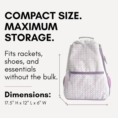 Miniatura 3 de Thorza Mochila de raqueta de tenis para mujer – Bolsa de tenis ligera que almacena 2 raquetas, pelotas y equipo deportivo – Mochila Púrpura