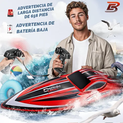 Miniatura 5 de BEZGAR Barco a control remoto, 16 pulgadas, grande, sin escobillas, para adultos y niños, 55 KPH grandes y rápidos, barcos de velocidad RC